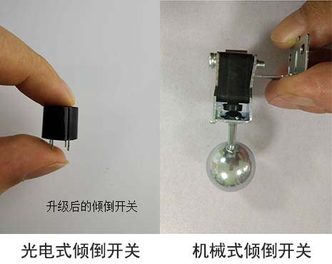 光电式倾倒开关与机械式倾倒开关对比